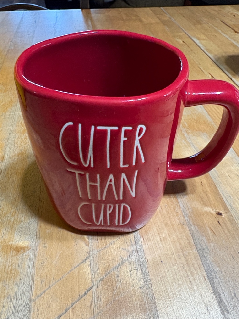 Rae Dunn Red 'Cuter Than Cupid' Ceramic Mug